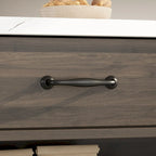 Bahut/buffet marron à 2 tiroirs avec étagère inférieure, largeur 140 cm