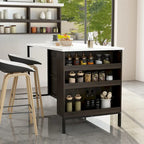 Bahut/buffet marron à 2 tiroirs avec étagère inférieure, largeur 140 cm