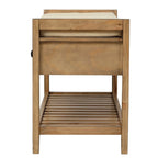 Banc de rangement en bois marron avec coussin et tiroirs, 2 places