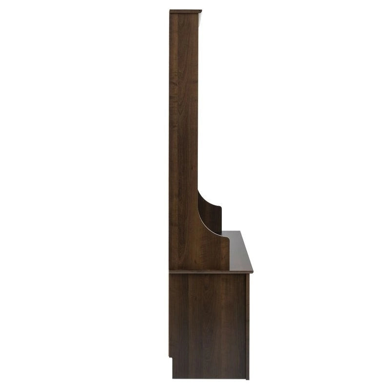 Porte-manteau marron foncé avec banc, 15 casiers à chaussures et 4 patères – Assemblage par 1 personne