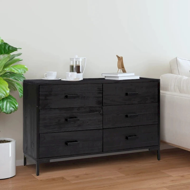 Bahut marron de style vintage avec 6 tiroirs – Meuble unique