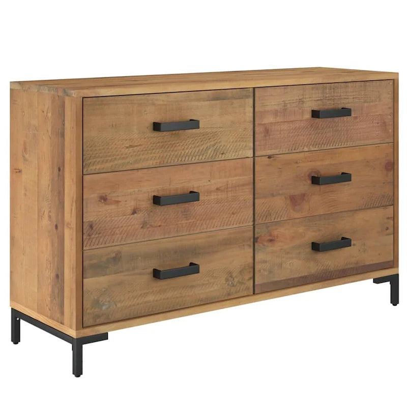 Bahut marron de style vintage avec 6 tiroirs – Meuble unique