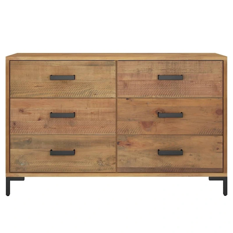 Bahut marron de style vintage avec 6 tiroirs – Meuble unique