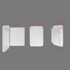 Armoire de toilette encastrée à cadre métallique noir/blanc avec miroir, 16x24 po
