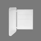 Armoire de toilette encastrée à cadre métallique noir/blanc avec miroir, 16x24 po