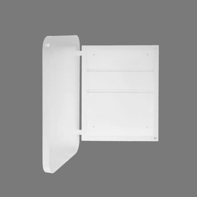 Armoire de toilette encastrée à cadre métallique noir/blanc avec miroir, 16x24 po