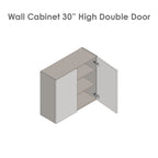 Meuble haut de 68,6 cm (L) x 76,2 cm (H) x 30,5 cm (P) – Double porte, 6 coloris