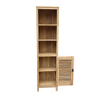 Armoire persienne beige, 3 étagères ouvertes + porte persienne, assemblage par 1 personne