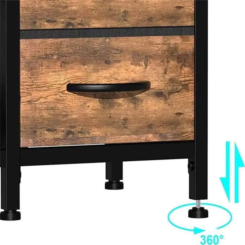 Banc à chaussures 3 niveaux avec 4 tiroirs noir charbon / marron rustique