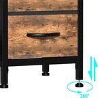 Banc à chaussures 3 niveaux avec 4 tiroirs noir charbon / marron rustique