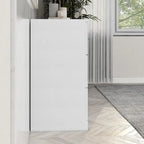 Commode blanche à 2 colonnes et 6 tiroirs avec poignées dorées