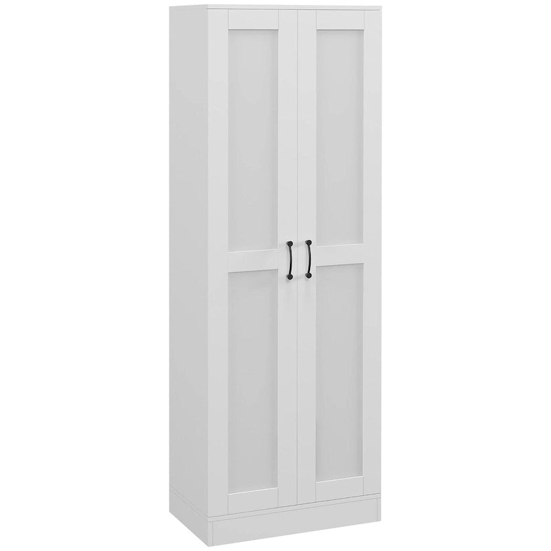Meuble de rangement haut blanc avec portes à fermeture amortie et étagères réglables