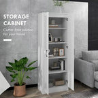 Meuble de rangement haut blanc avec portes à fermeture amortie et étagères réglables