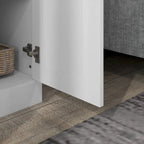 Meuble de rangement haut blanc avec portes à fermeture amortie et étagères réglables