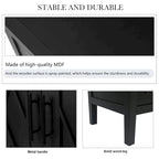Buffet 4 portes noir, style rustique, finition bois