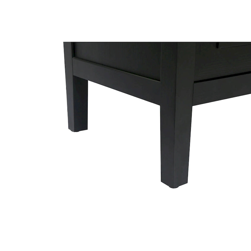 Buffet 4 portes noir, style rustique, finition bois