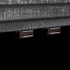 Buffet incurvé à 3 portes avec poignées dorées en bois naturel vieilli/noir antique