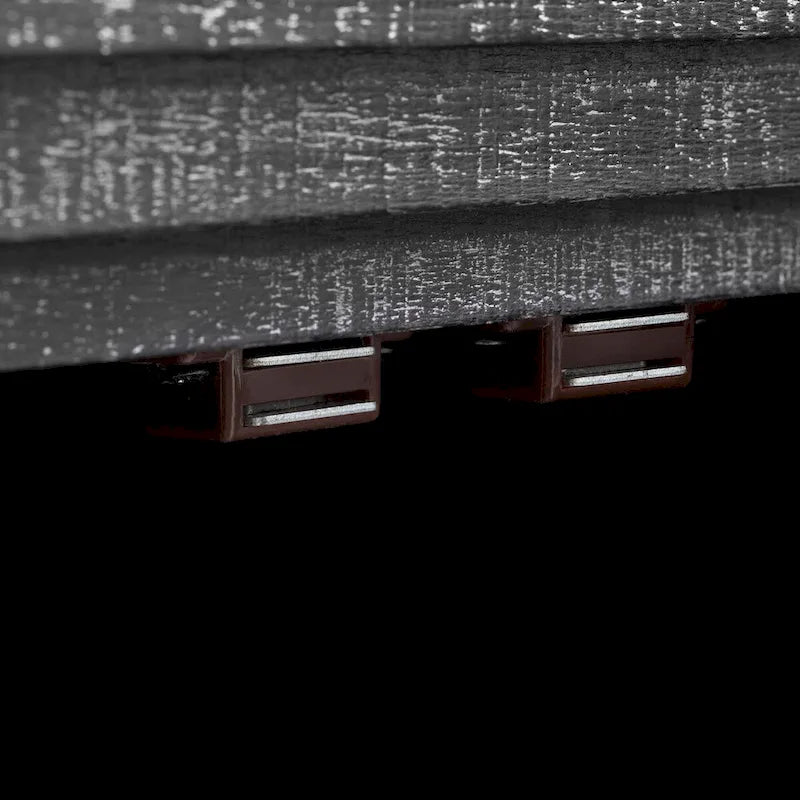 Buffet incurvé à 3 portes avec poignées dorées en bois naturel vieilli/noir antique