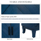 Buffet vintage 4 portes bleu marine antique / gris foncé