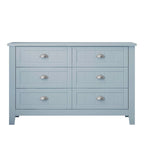Meuble d'appoint 4 tiroirs noir et gris-bleu, poignée coquille rétro