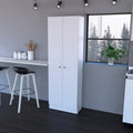 Armoire de rangement haute gris clair à 2 portes et 5 étagères – Simple