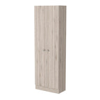 Armoire de rangement haute gris clair à 2 portes et 5 étagères – Simple
