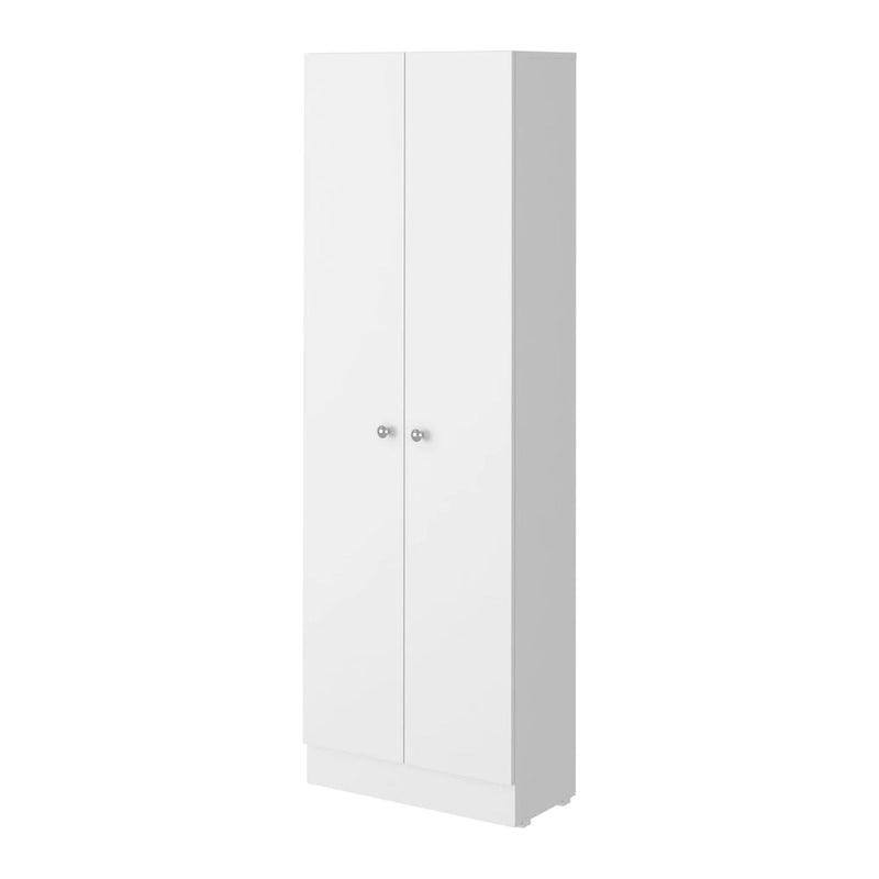 Armoire de rangement haute gris clair à 2 portes et 5 étagères – Simple