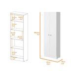 Armoire de rangement haute gris clair à 2 portes et 5 étagères – Simple