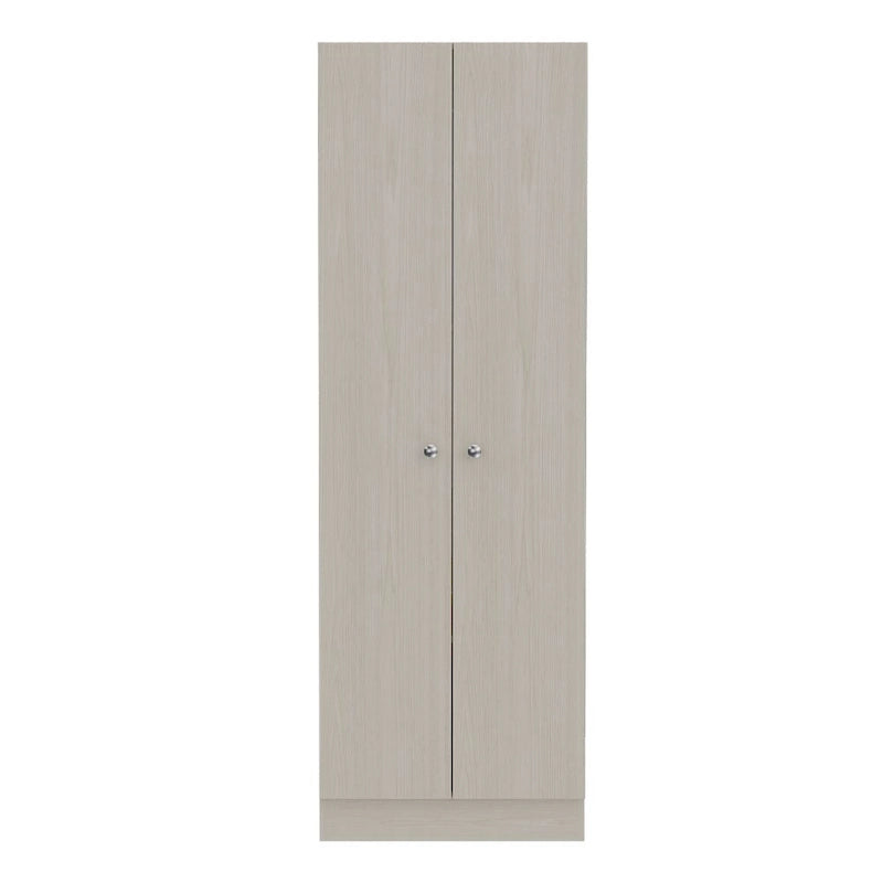 Armoire de rangement haute gris clair à 2 portes et 5 étagères – Simple