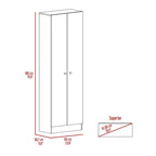 Armoire de rangement haute gris clair à 2 portes et 5 étagères – Simple