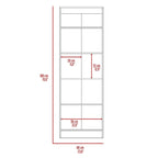 Armoire de rangement haute gris clair à 2 portes et 5 étagères – Simple