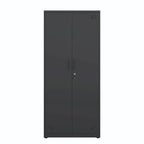 Armoire de rangement métallique blanche à 2 portes avec 4 étagères réglables, usage individuel