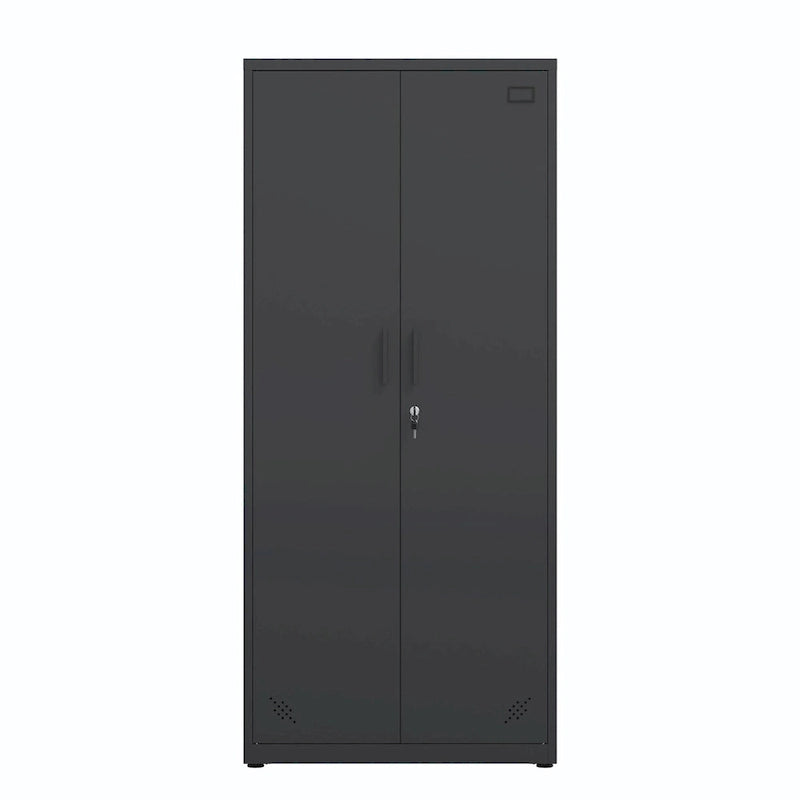 Armoire de rangement métallique blanche à 2 portes avec 4 étagères réglables, usage individuel