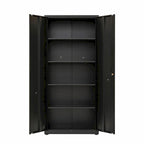 Armoire de rangement métallique blanche à 2 portes avec 4 étagères réglables, usage individuel