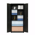 Armoire de rangement métallique blanche à 2 portes avec 4 étagères réglables, usage individuel