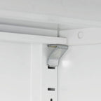 Armoire de rangement métallique blanche à 2 portes avec 4 étagères réglables, usage individuel