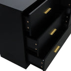 Commode noire 2 colonnes 6 tiroirs pour 1 personne