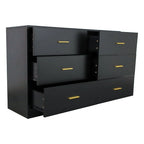 Commode noire 2 colonnes 6 tiroirs pour 1 personne