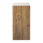 Meuble de rangement bohème naturel à 2 sections avec porte en rotin, 1 personne