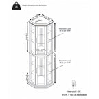 Vitrine d'angle en cerisier/chêne – Vitrine éclairée, accessible à 2 personnes