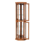 Vitrine d'angle en cerisier/chêne – Vitrine éclairée, accessible à 2 personnes