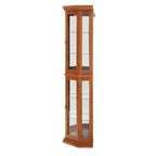Vitrine d'angle en cerisier/chêne – Vitrine éclairée, accessible à 2 personnes
