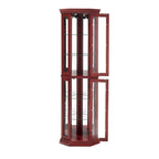 Vitrine d'angle en cerisier/chêne – Vitrine éclairée, accessible à 2 personnes