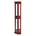 Vitrine d'angle en cerisier/chêne – Vitrine éclairée, accessible à 2 personnes