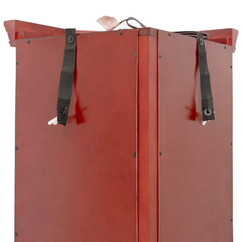 Vitrine d'angle en cerisier/chêne – Vitrine éclairée, accessible à 2 personnes