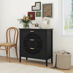 3 Drawer Cabinet with Hollow-Carved