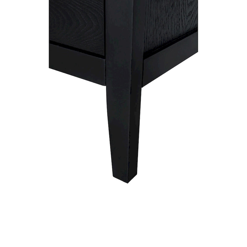 Commode à 3 tiroirs noire / beige / vert clair avec panneau mandala ajouré