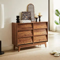 Commode marron/noire à 4 ou 6 tiroirs, style Mid-Century, pour chambre à coucher