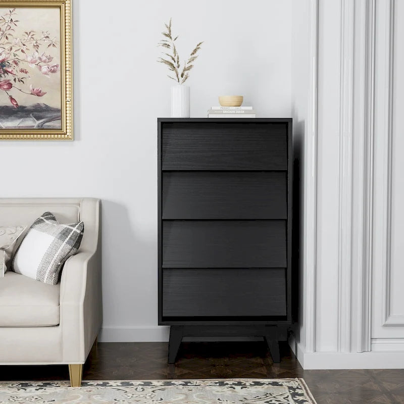 Commode marron/noire à 4 ou 6 tiroirs, style Mid-Century, pour chambre à coucher