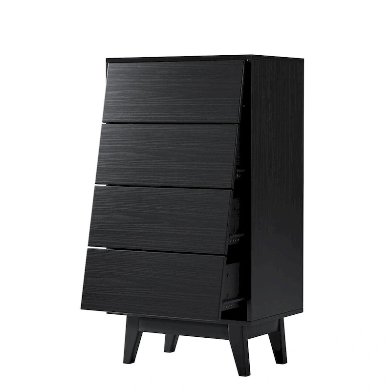 Commode marron/noire à 4 ou 6 tiroirs, style Mid-Century, pour chambre à coucher